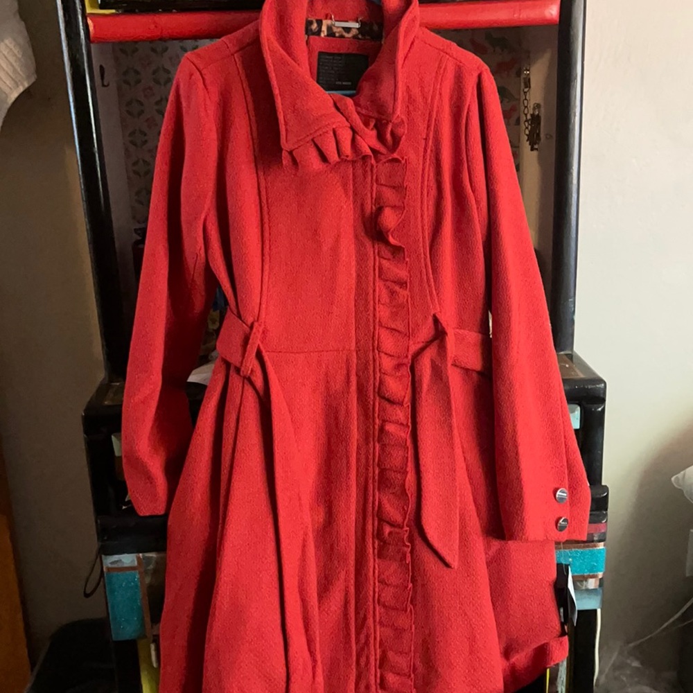 steve madden red peat coat